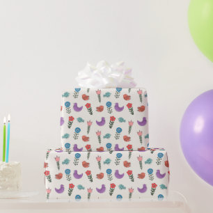 Volksgut-Vögel-und-Blumen-Geschenkpapier Geschenkpapier