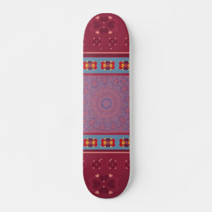 Volkskarte Muster und blaue Spitzenskateboard Skateboard