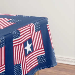 Volkskunst-Art-amerikanische Flagge Tischdecke