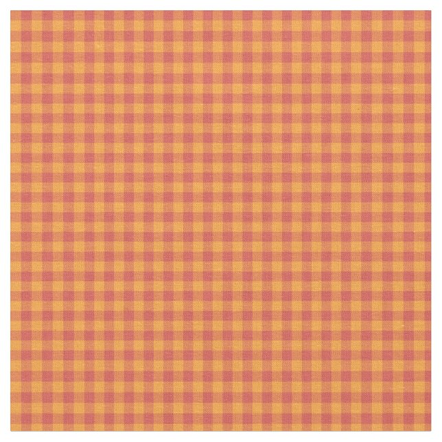 Volkskunst-Art-rotes orange Karo-Gingham-Gewebe Stoff (Nahaufnahme)