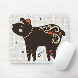 Volkskunst-Bär-Raster-Mauspad Mousepad