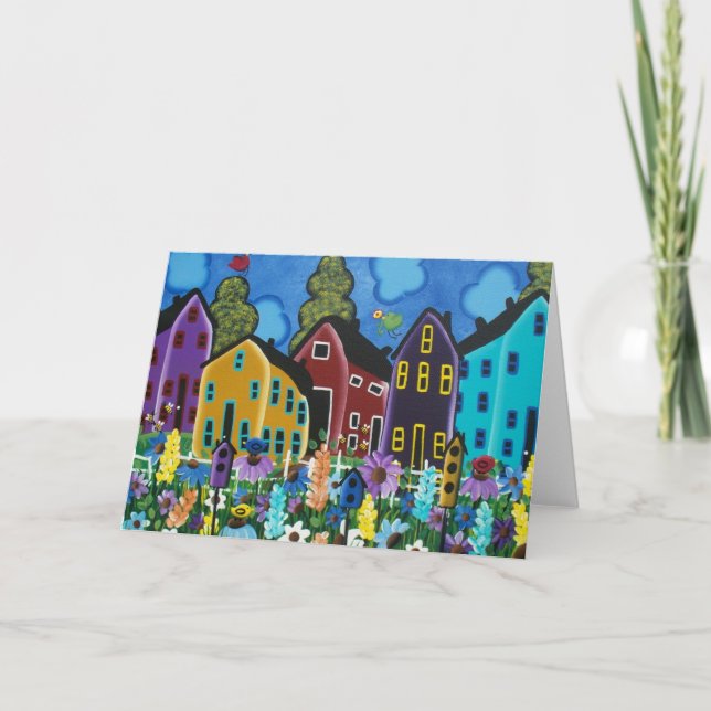 VOLKSKUNST beschäftigte Biene DURCH Grußkarten Karte (Vorderseite)