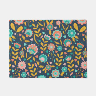Volkskunst-Blumen-Muster Fußmatte