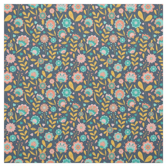 Volkskunst-Blumen-Muster Stoff (Muster)