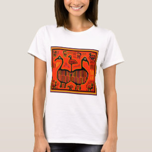 Volkskunst Bunte Vögel T-Shirt