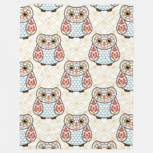 Volkskunst-Eule auf Gold Fleecedecke