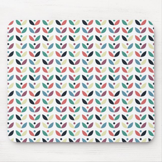 Volkskunst-geometrisches mit Blumenmuster Mousepad (Vorne)