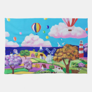 Volkskunst - glückliches Meer Geschirrtuch