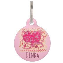 Volkskunst Herz mit Blätter und Blume