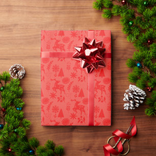 Volkskunst-Hirschwald Rot Geschenk Geschenkpapier