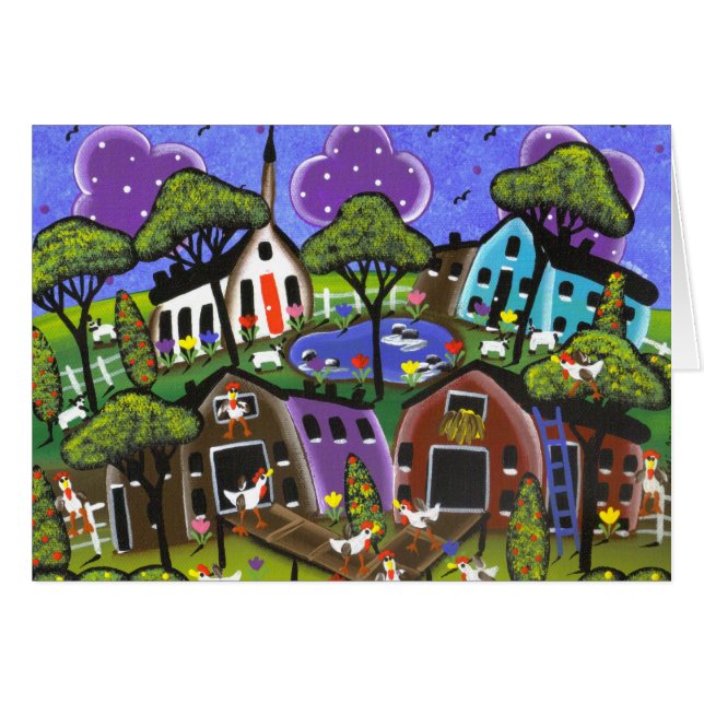 Volkskunst-Huhn-Menge durch Lori Everett kardieren (Vorderseite (Horizontal))