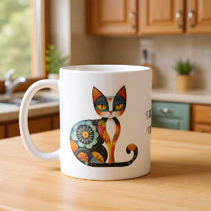 Volkskunst Katzen Humor "Ich vergieße nicht. Ich d Kaffeetasse
