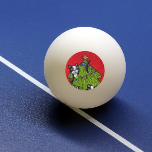 Volkskunst-Katzen-Weihnachtsbaum Tischtennisball