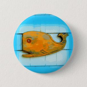 Volkskunst lächelnd Wal Button
