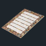 Volkskunst-Motten, Schmetterlinge Wochenplaner Notizblock<br><div class="desc">Bleibe in Stil mit diesem wöchentlichen Planer Notizblock organisiert. Jedes Blatt hat sieben Boxen,  eine für jeden Wochentag,  sodass Sie eine Übersicht über die geplanten Veranstaltungen behalten haben. Das hübsche Polster bietet einen Hintergrund von Motordrucken im Volkskunststil in Erdfarben vor einem warmen braunen Hintergrund.</div>