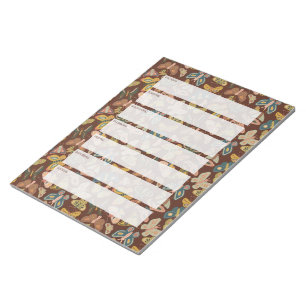 Volkskunst-Motten, Schmetterlinge Wochenplaner Notizblock