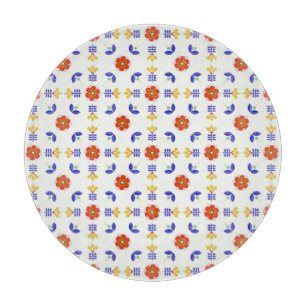 Volkskunst-NeonBlumen-geometrisches Muster Schneidebrett