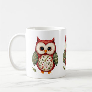 Volkskunst-Patchwork-Eule Cottagecore Kaffeetasse