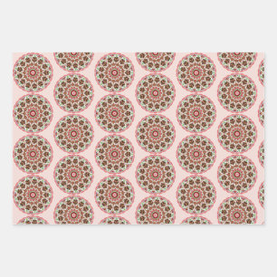 Volkskunst Rosemaling Lebkuchenhäuser Geschenkpapier Set