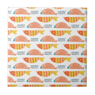 Volkskunst-Schwimmen-Fisch-Muster Fliese