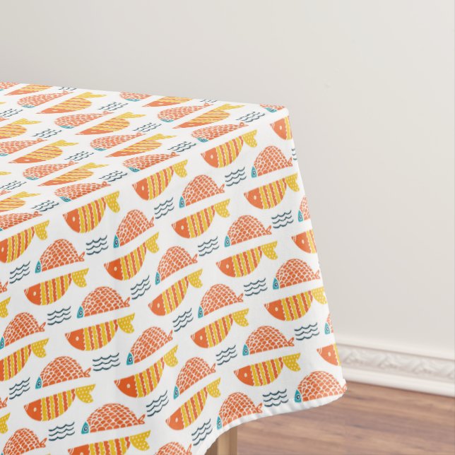 Volkskunst-Schwimmen-Fisch-Muster Tischdecke (Beispiel)