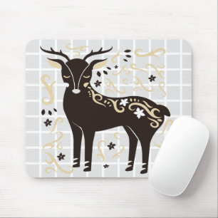 Volkskunst Stehendes Reh Gitter-Mauspad Mousepad
