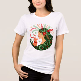 Volkskunst Weihnachtsgeist Tri-Blend Shirt