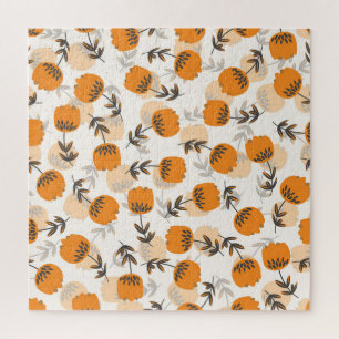 Volkskunstblumen im skandinavischen Stil Puzzle
