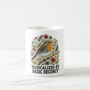 Volkslied-Vogel-Illustration für soziale Gerechtig Kaffeetasse