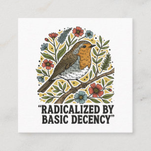 Volkslied-Vogelillustration für soziale Gerechtigk Quadratische Visitenkarte