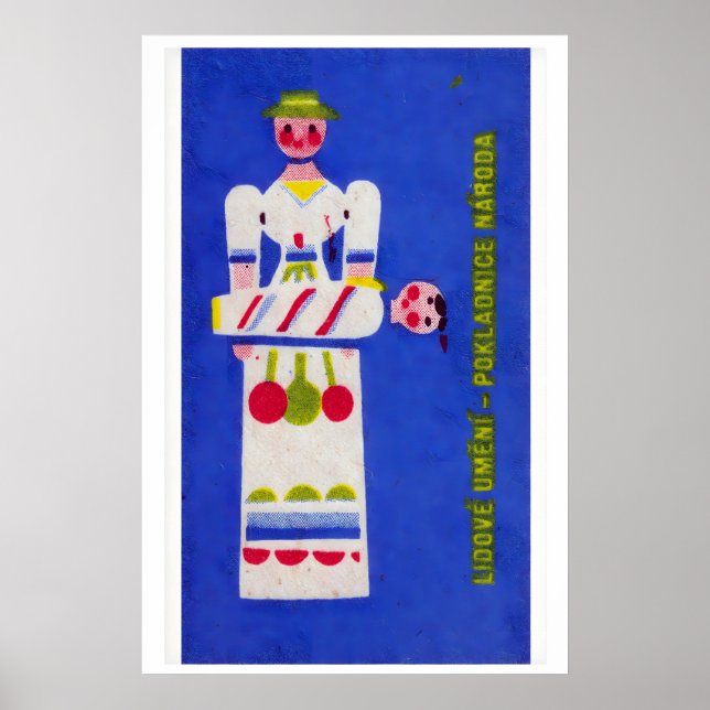 Volksmutter mit Kind - Matchbox-Druck - Tschechisc Poster (Vorne)