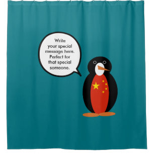 Volksrepublik China Frau Pinguin Personalisiert  Duschvorhang