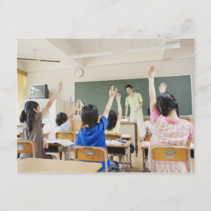 Volksschulestudenten an Schule 2 Postkarte