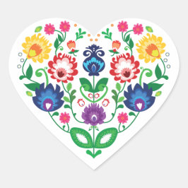 Volkssinn. Liebe Folklore Herz-Aufkleber