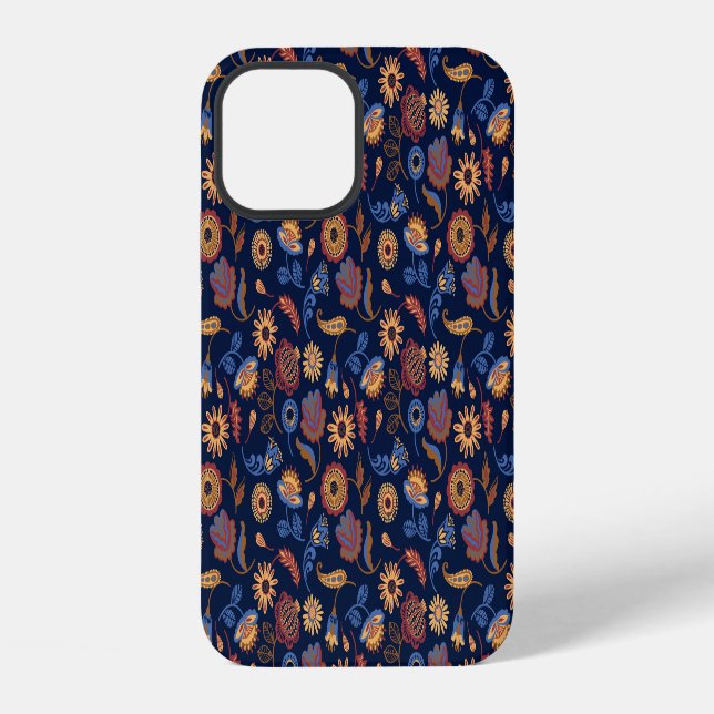 Volkstümlich Rustikale Blumen iPhone Hülle (Rückseite)
