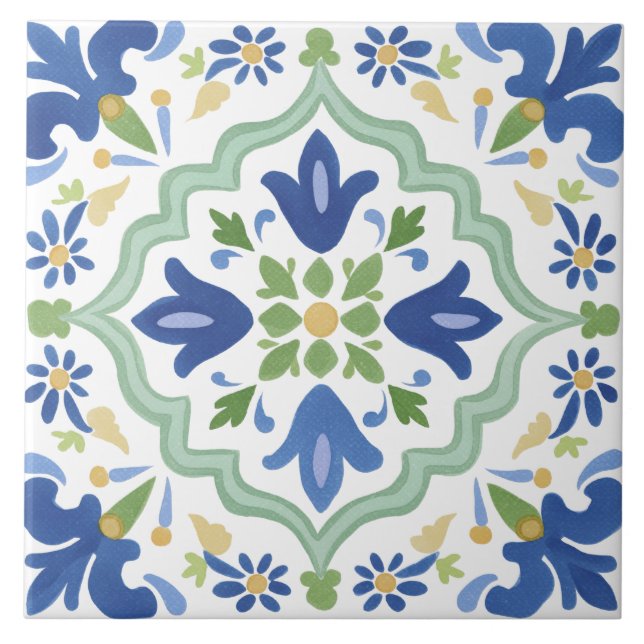 Volkstümliche Gartenaquarell Fliese (Vorderseite)