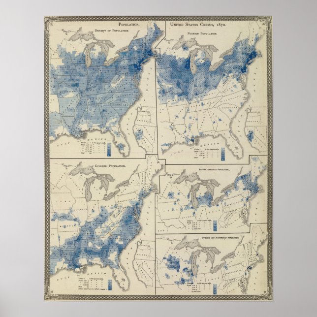 Volkszählung der Staaten Poster (Vorne)