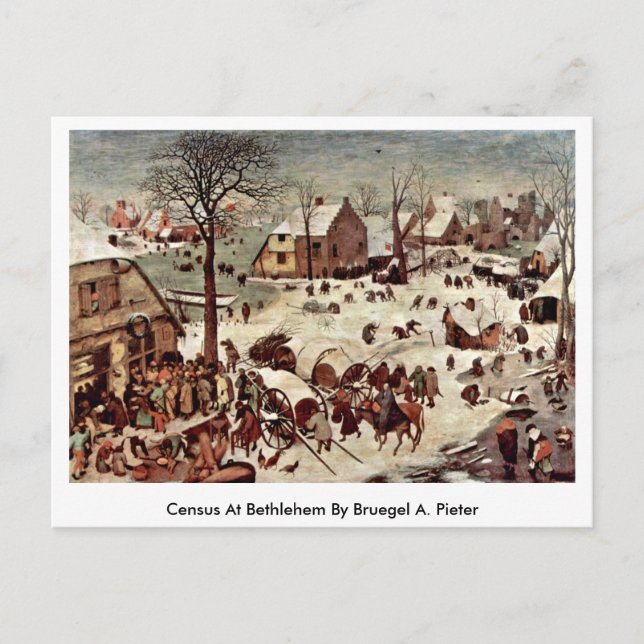 Volkszählung in Bethlehem von Bruegel A. Pieter Postkarte (Vorderseite)