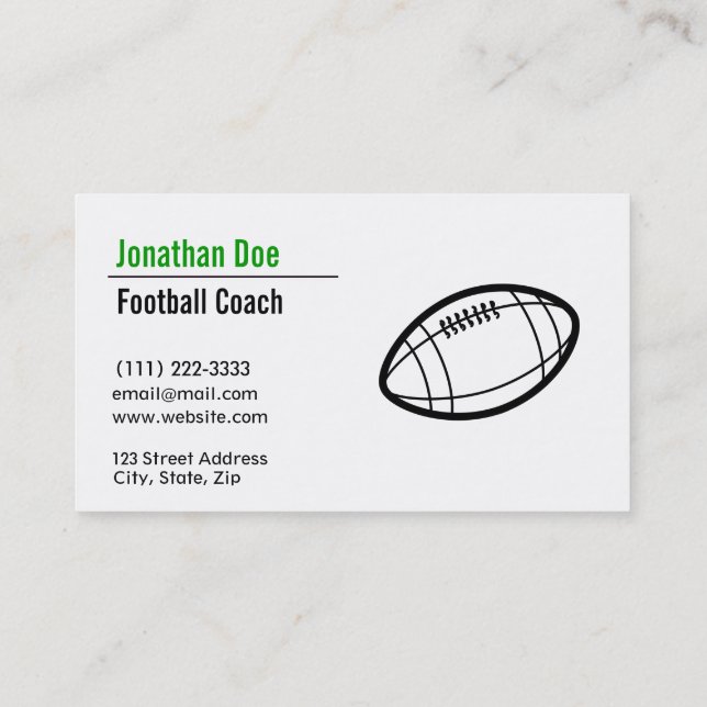Voll anpassbare Fußball-Coach Business Card Visitenkarte (Rückseite)