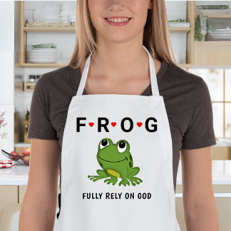 Voll auf Gott Froschherzen vertrauen Lange Schürze