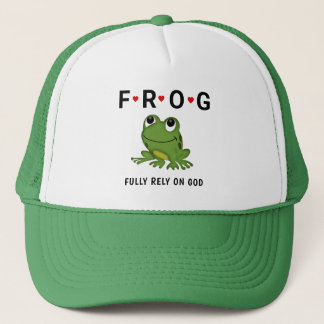 Voll auf Gott Froschherzen vertrauen Truckerkappe