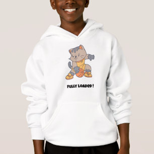Voll ausgestattet - ein lustiger Katzen-Basketball Hoodie