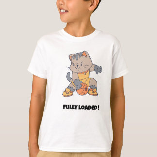 Voll ausgestattet - ein lustiger Katzen-Basketball T-Shirt