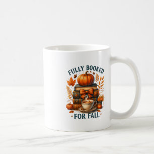 Voll belegt für Herbstbücher Kürbis Herbst Dankfes Kaffeetasse