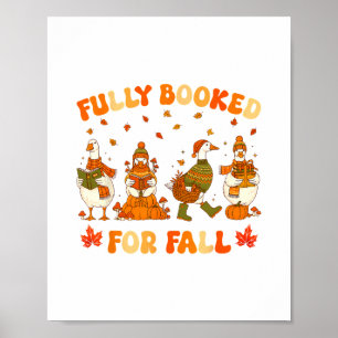 Voll gebucht für Herbstbücher Kürbis Herbst Dankfe Poster