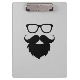 Voll gewachsener lustiger Bart-Mann Klemmbrett