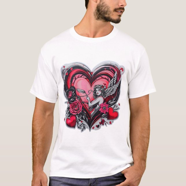 Voll Liebe Valentinstag T-Shirt (Vorderseite)