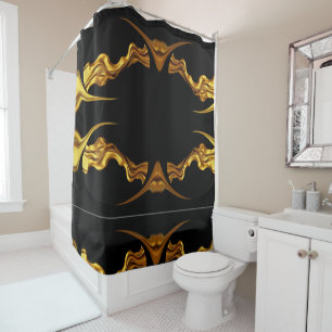 Voll Liquid Gold Black Monochrome Christi Feuchtig Duschvorhang