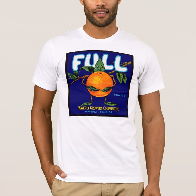 Voll - orange Kisten-Aufkleber T-Shirt (Vorderseite)