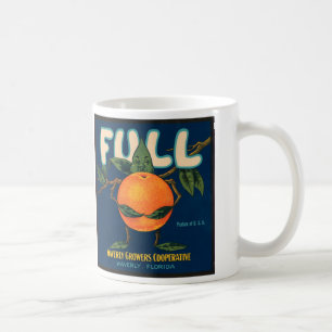Voll - orange Kisten-Aufkleber Tasse